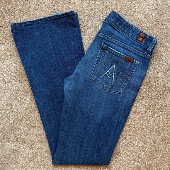 7 For All Mankind A Pocket Bootcut Jeans Size 30 USA - Picture 11 of 13